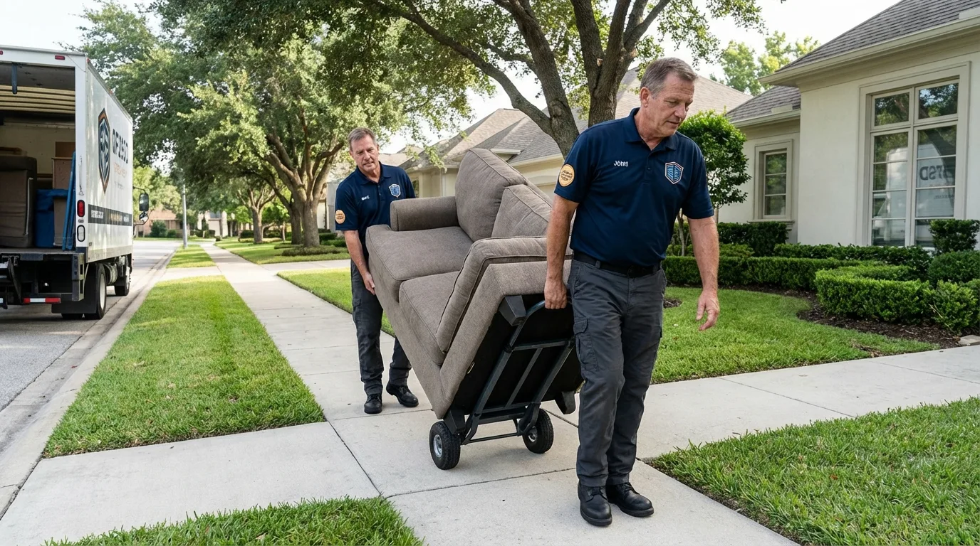 Local residential moving crew loading furniture in Fruitland, ID