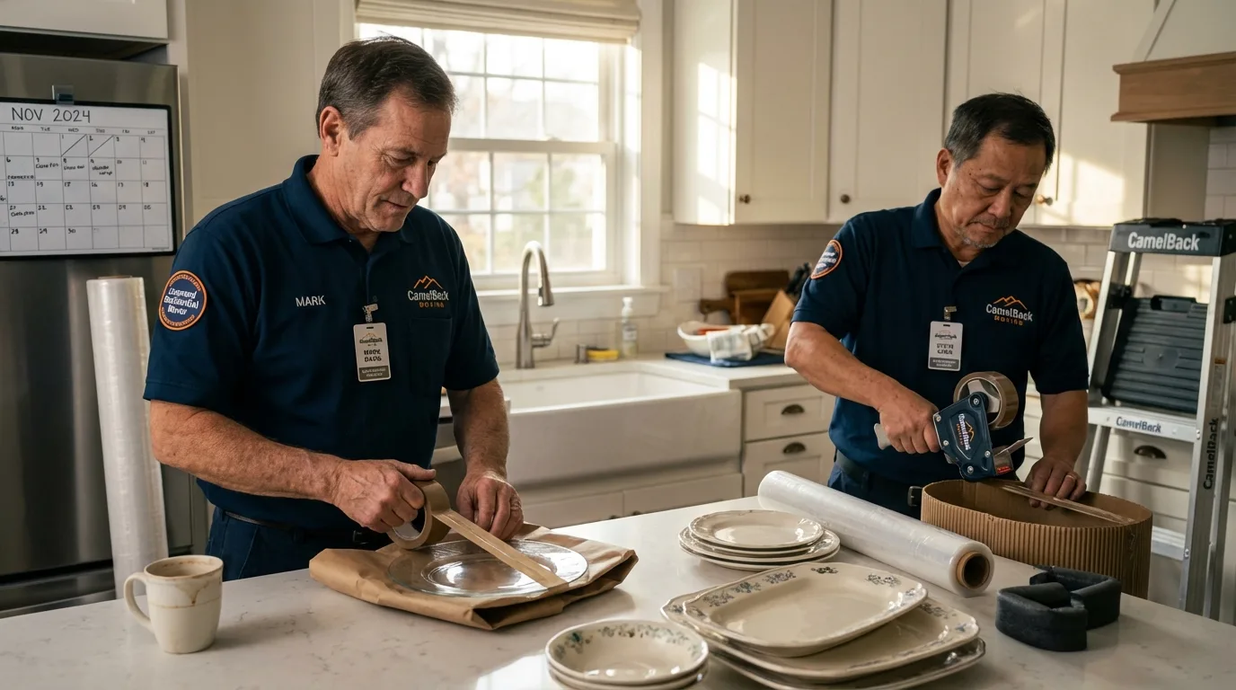 Professional crew packing kitchen dishware in Fruitland, ID